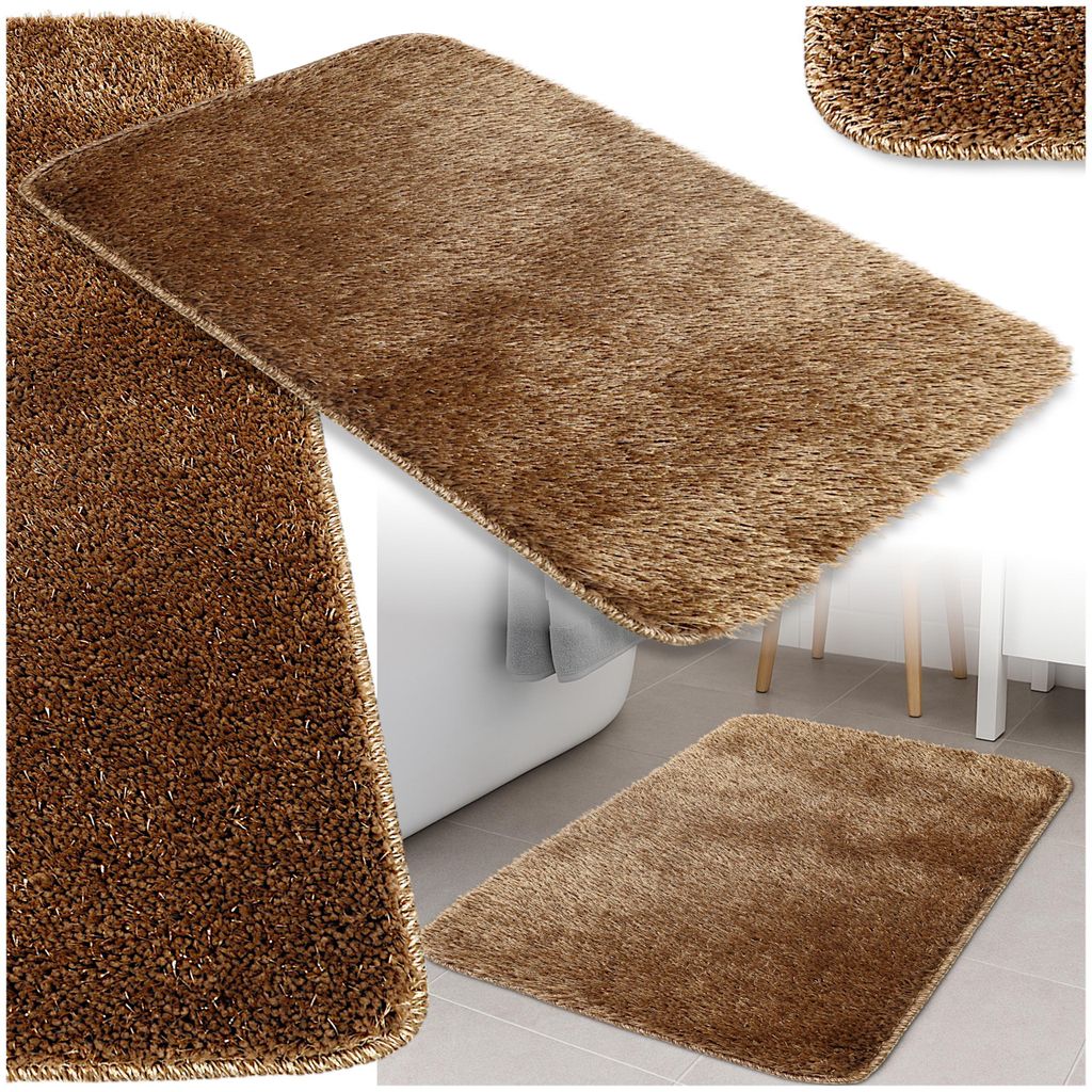 Badematte 40x60 cm Braun – Weicher & glänzender Produktbild 