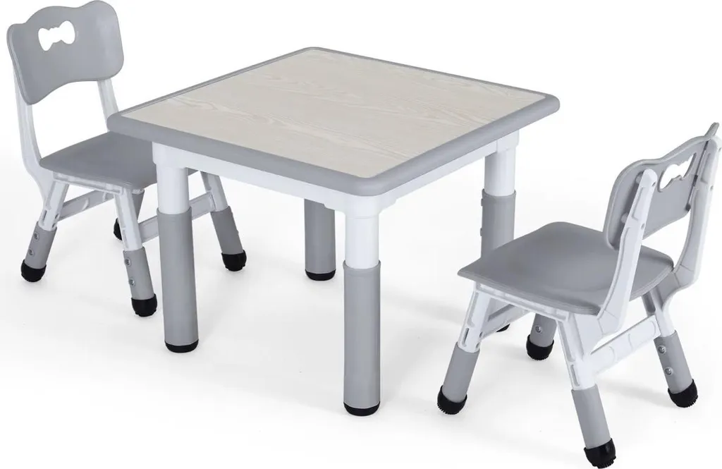 Table enfant réglable contre la mauvaise posture - Bureau et chaises gris