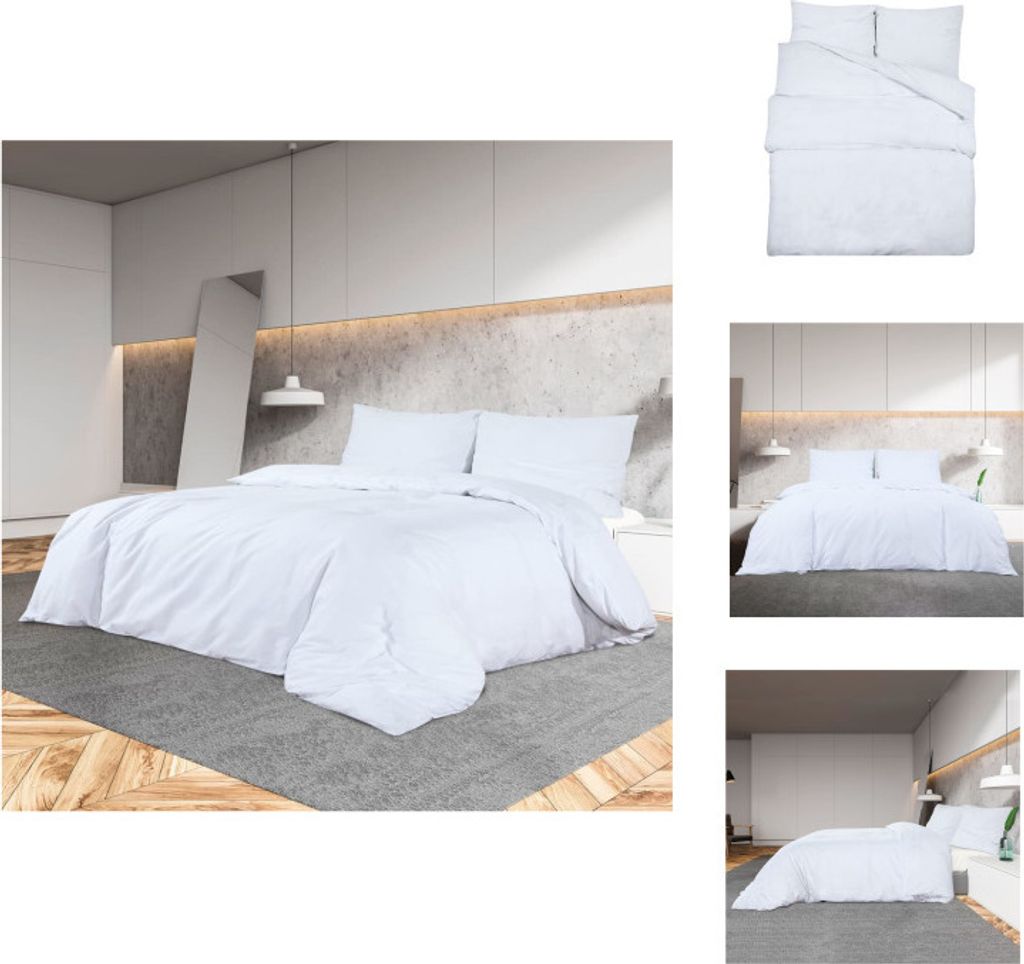 vidaXL Bettwäsche-Set Weiß 140x200 cm Baumwolle - Bettbezüge