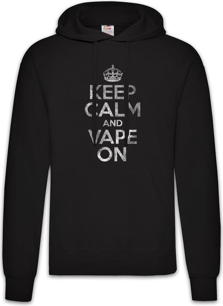 Urban Backwoods Keep Calm And Vape On, Herren Hoodie, Farbe: Schwarz, Größe: 2XL