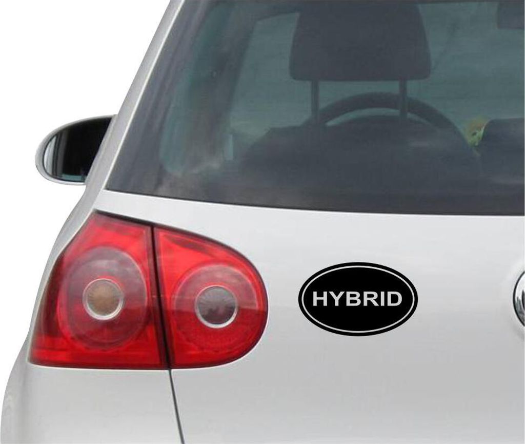Aufkleber / Autoaufkleber - JDM - Die cut - HYBRID EURO OVAL - Prius - Folie Auto Decal Sticker - schwarz - 139mm x 86mm