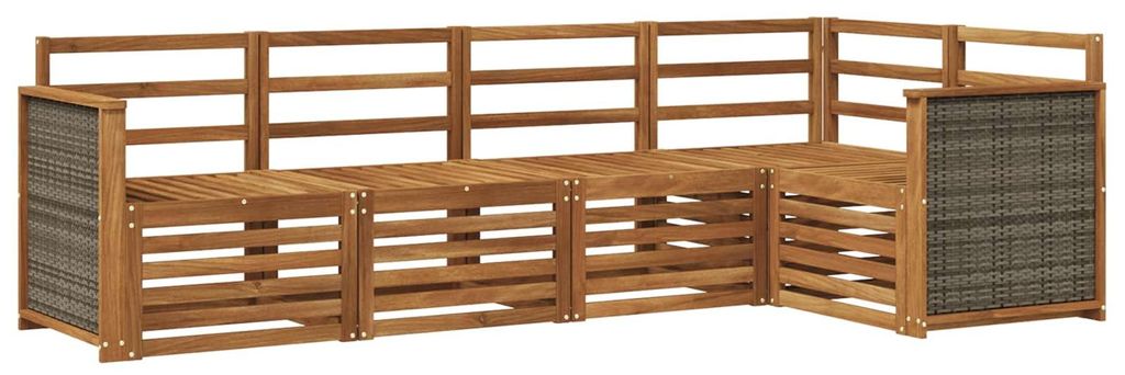 vidaXL Ecksofa Set 4 pcs Natur Massivholz Akazie