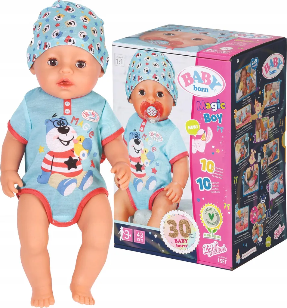 Poupon BABY born Magic Garçon 43 cm : le compagnon pour rassurer l'enfant - 31