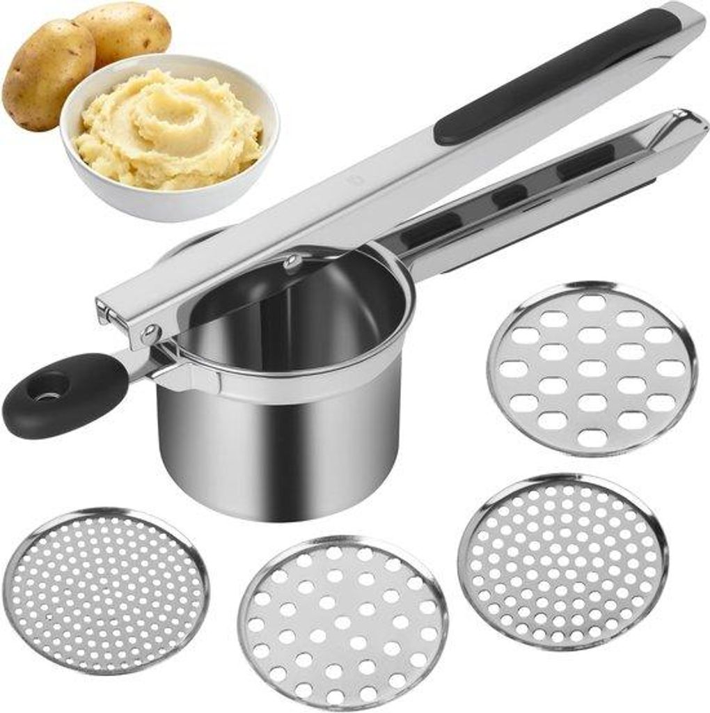 Met 4 verwisselbare zeefjes aus Edelstahl, für Kartoffelpüree, Gemüsesaft, Fruchtsäfte