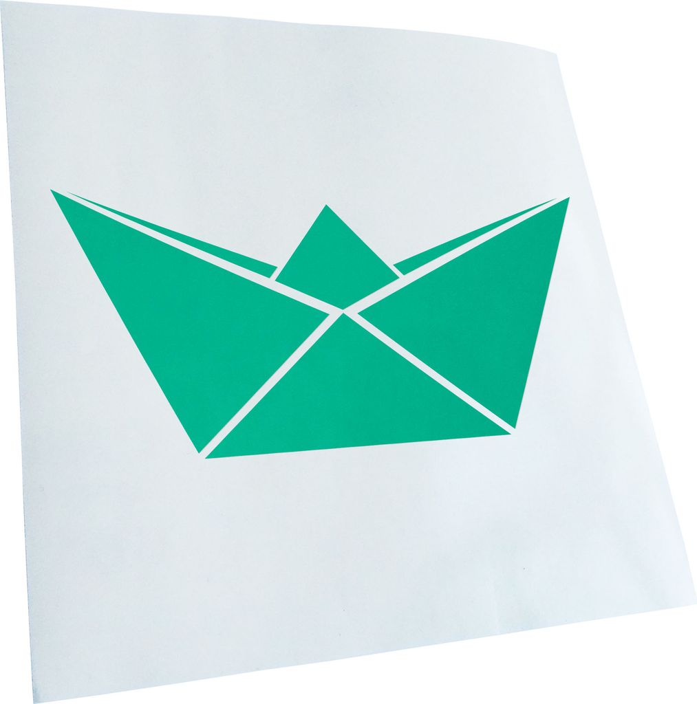Kiwistar - Autoaufkleber - Papierfalten Schiffchen - Türkis - 40x18cm - Aufkleber für Auto, Laptop, Fahrrad, LKW, Motorrad mehrfarbig JDM Decal R...