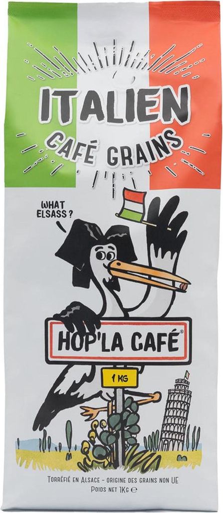 Hop’la Kaffee ganze Bohnen Italienische Röstung 1 kg – Kräftiger Geschmack