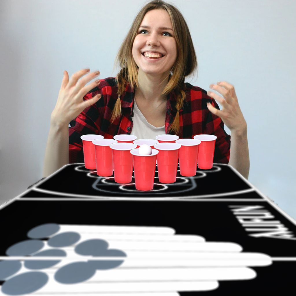 XMTECH Game Tables Beer Pong Table Set včetně 5 míčků a 100 Obrázek produktu 3