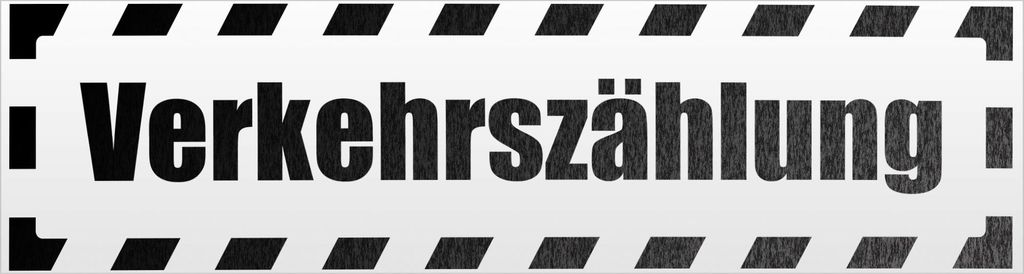 Kiwistar Verkehrszählung gestreift Magnetschild Schild magnetisch - 45cm Schwarz - reflektierend - Magnetfolie für Auto PKW Kfz