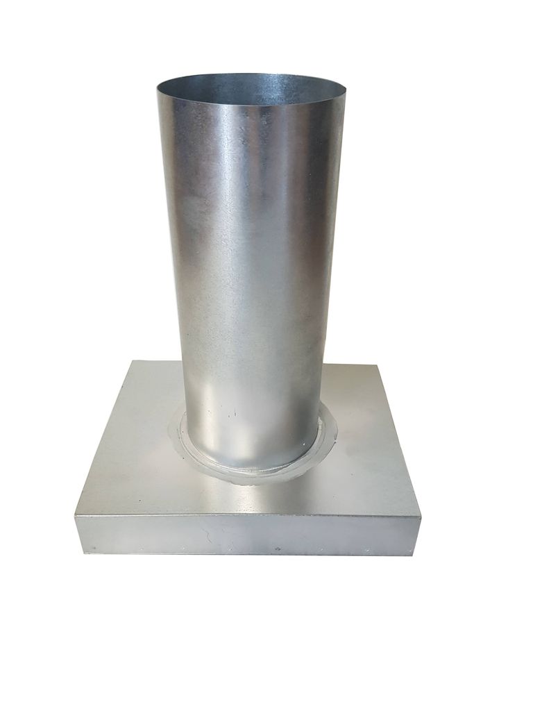 Flachkanal Zwischenstück mit Muffe lang 220 mm auf 125 mm