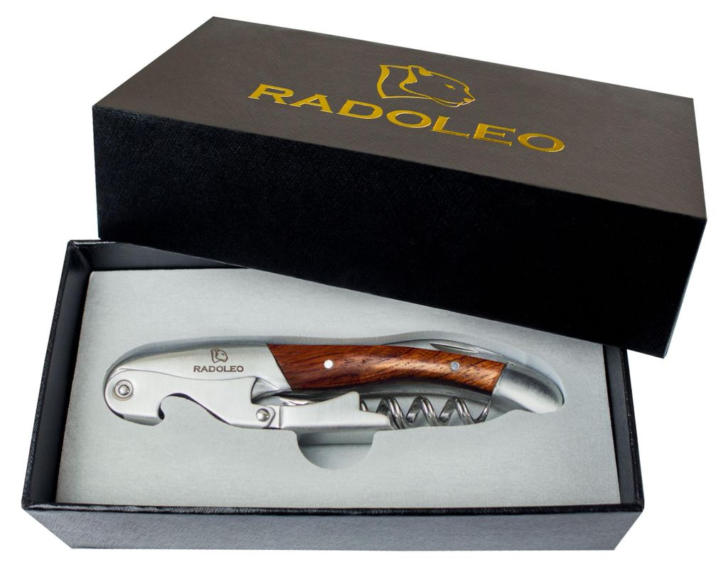 RADOLEO® Kellnermesser PADAUK - Korkenzieher & Weinöffner | Produktbild 