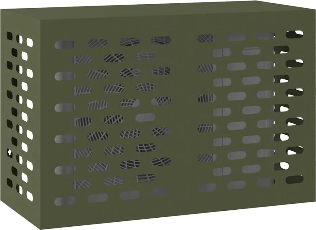 Abri pour climatisation extérieure 90x40x60 cm acier décor vert olive