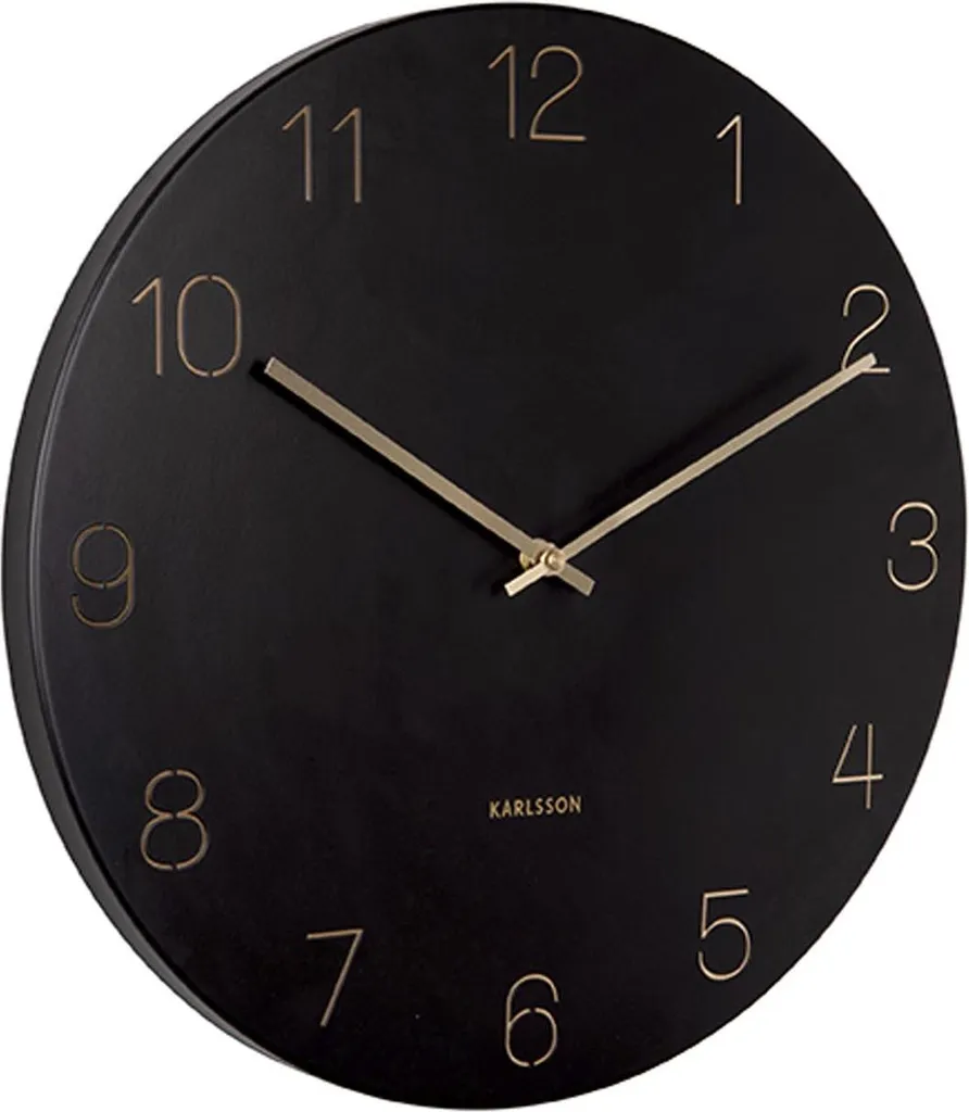 Horloge Murale Design Noir et Or Charm Karlsson pour Salon Moderne 30cm