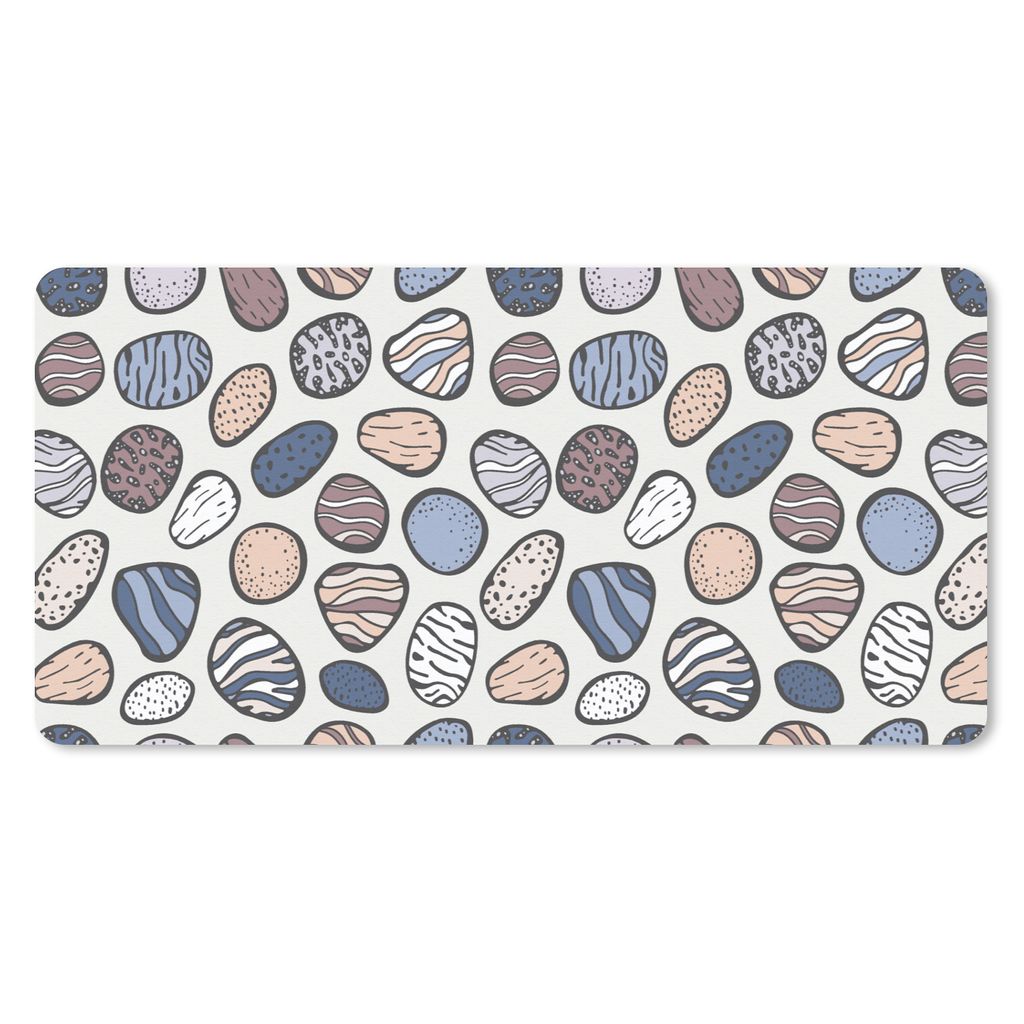 MuchoWow Schreibtischunterlage Steine - Muster - Zen 80x40 cm - XXL Mauspad - Gaming Mauspad