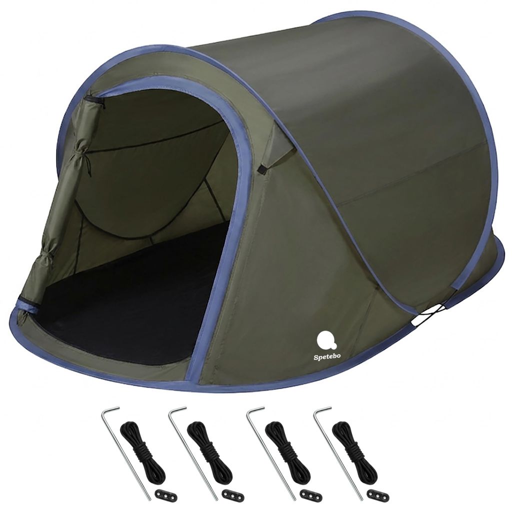 Pop Up Wurfzelt  grün 220 x 120 cm - 2 Personen - Produktbild 
