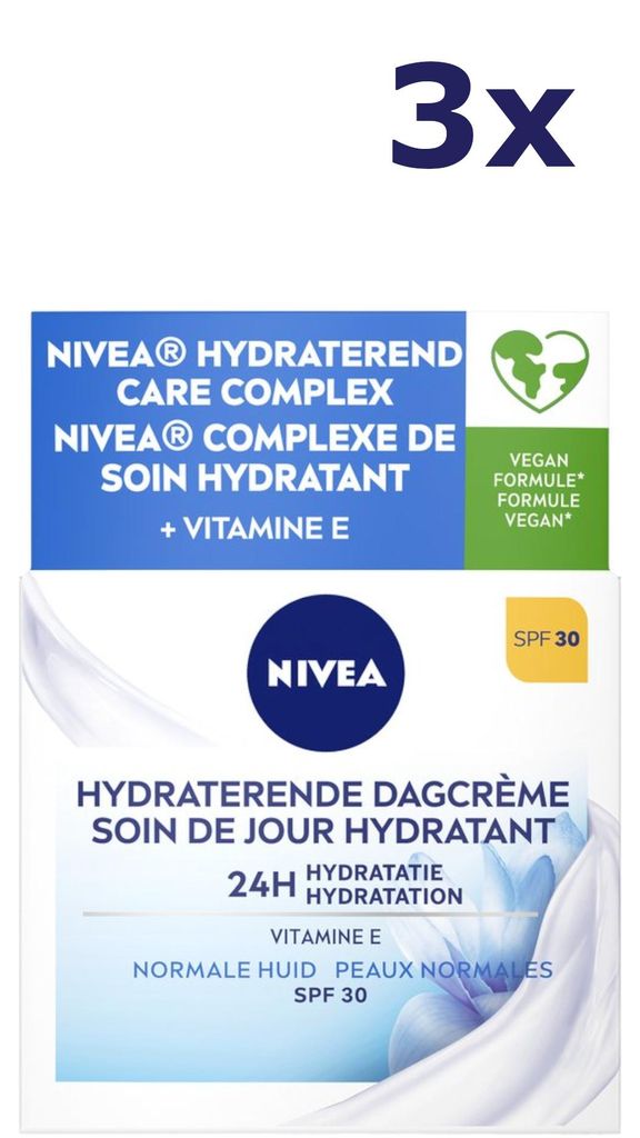 3x Nivea Essentials Hydraterende Dagcrème - Normale tot gemengde huid SPF 30 50 ml