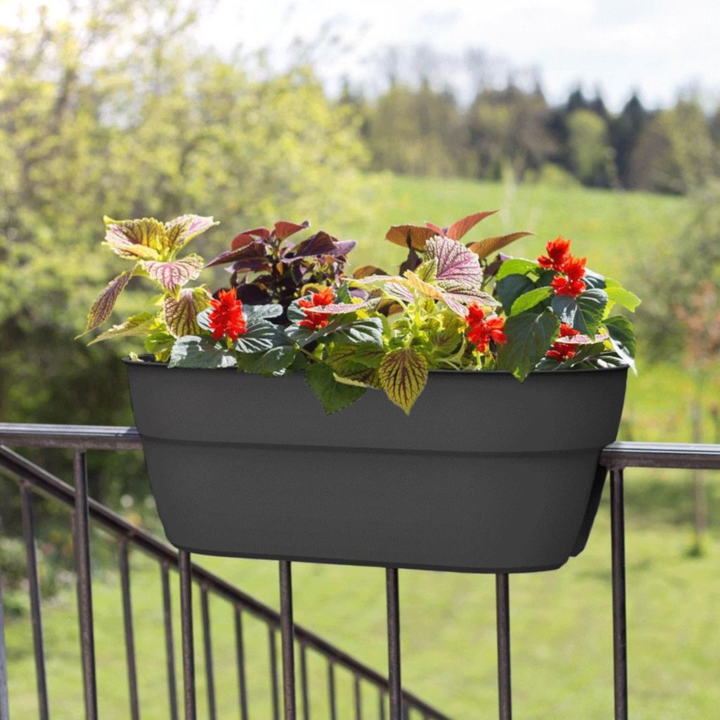 2X Blumenkasten 56cm Balkon für Geländer zum Hängen