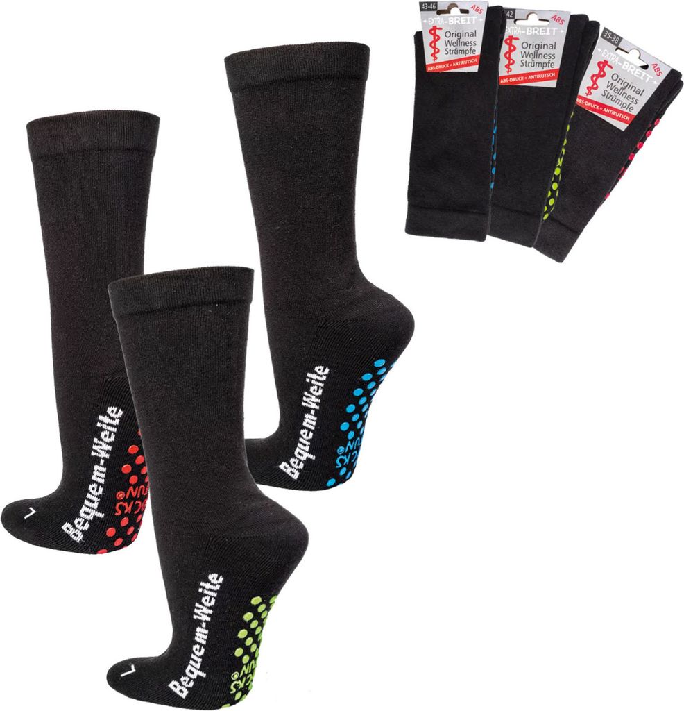 2 Paar Diabetikersocken EXTRA-BREIT weit Diabetes Strümpfe Produktbild 