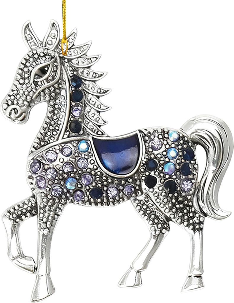 Weihnachtsbaumschmuck in Pferdeform: Funkelnde Strass-Pferde zum Aufhängen, Acryl-Weihnachtsbaumschmuck für Winter-, Weihnachtsfeier- und Weihnac...