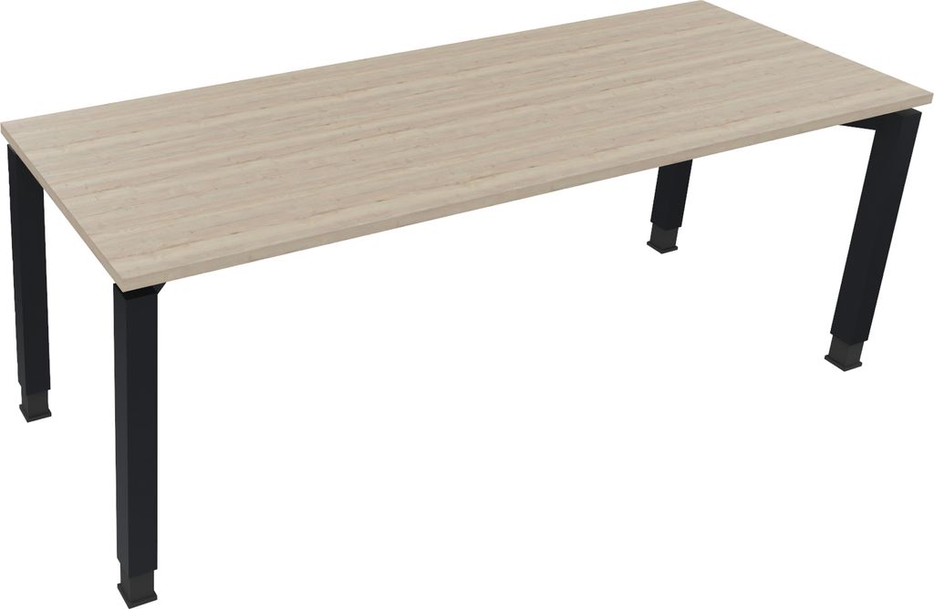 Schreibtisch Vierfuß Quadratrohr B2000xT700xH680-820 an/Eiche Natur