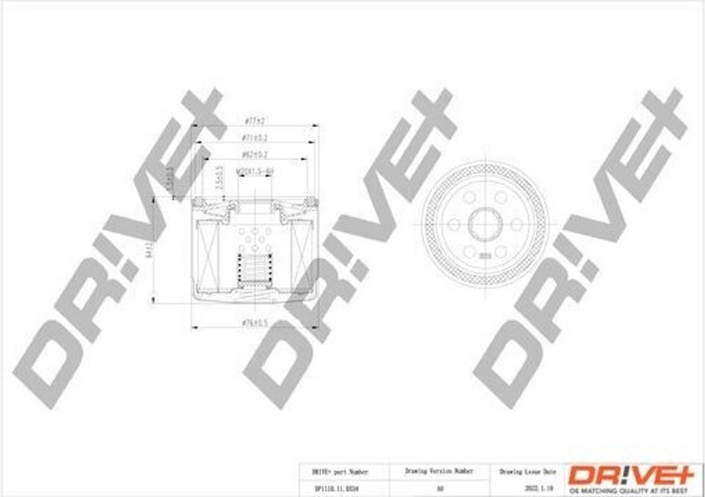 Dr!ve+ DP1110.11.0334 - OE 15400RZ0G01 Ölfilter für Civic IX, Civic X, CR-V IV (RM), HR-V (RU)