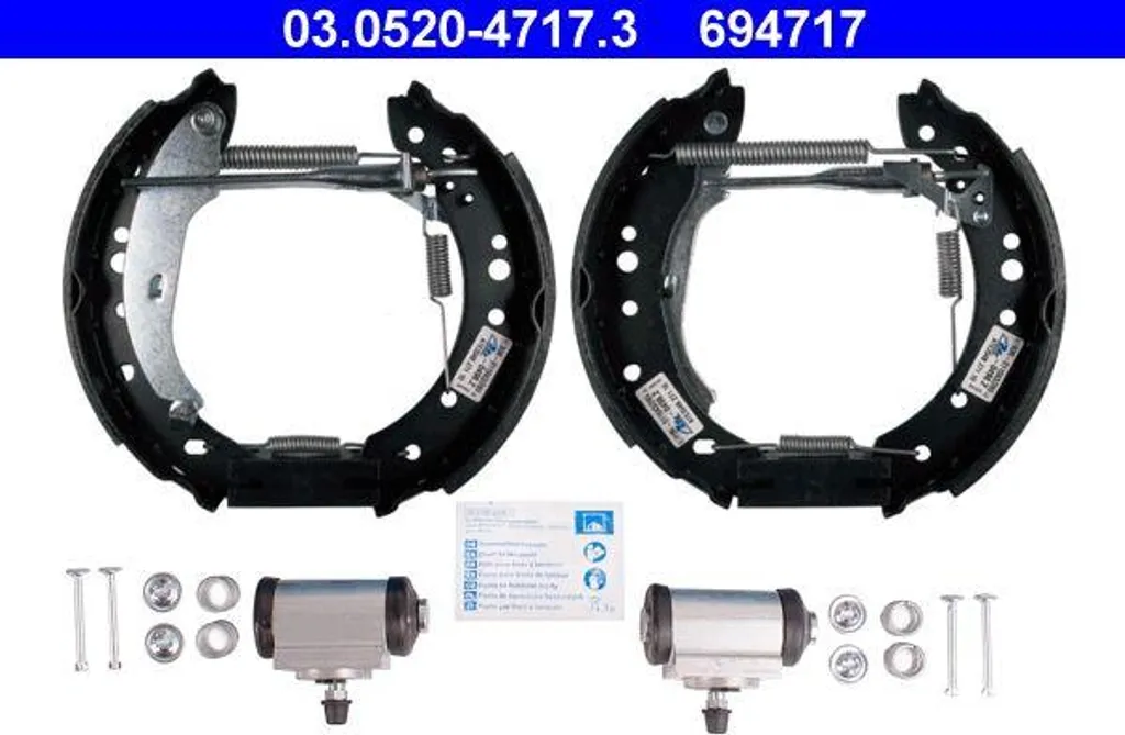 Mâchoires de frein ATE sans bruit pour Renault Clio Twingo OE 7701209591