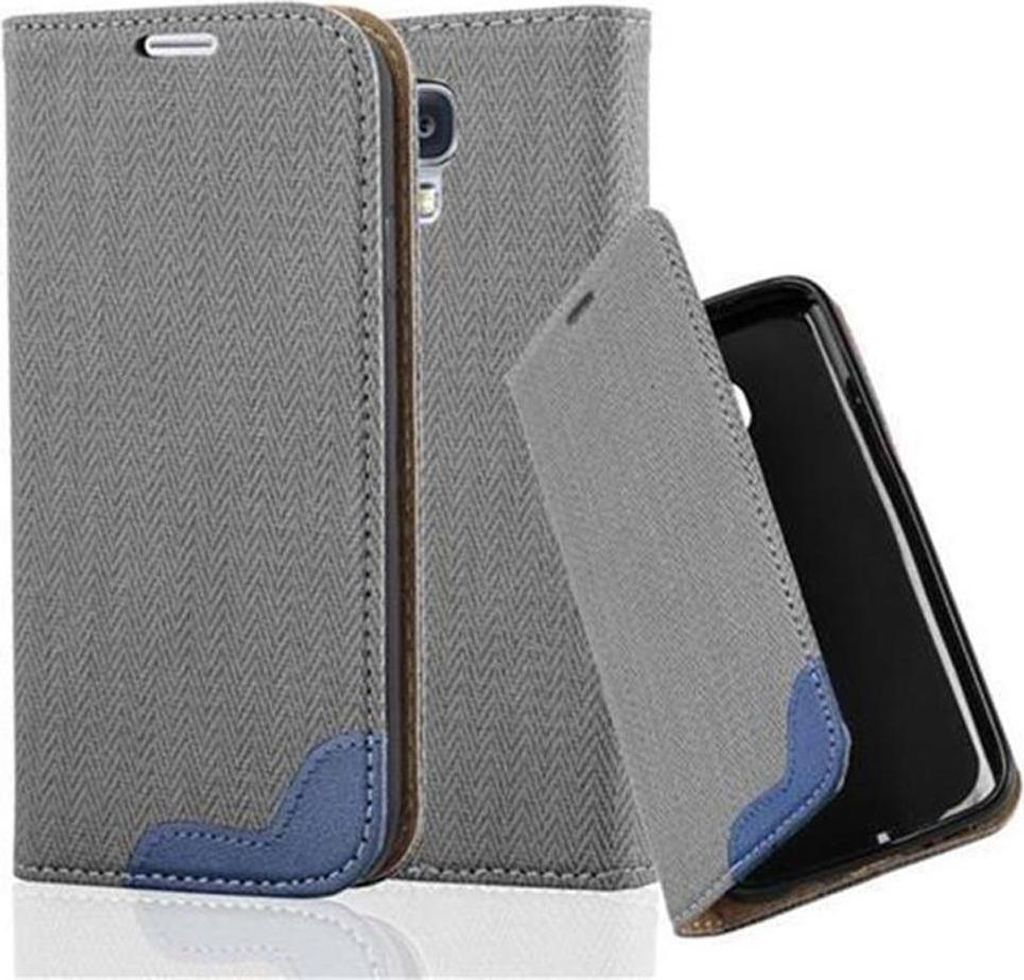 Cadorabo Hülle für Samsung Galaxy S4 Schutzhülle in Grau Cover Handyhülle Tasche Case Etui Standfunktion