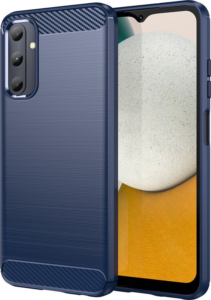 Hülle für Samsung Galaxy A05S Carbon-Faser Weich TPU Silikon Stoßfest Handyhülle Blau