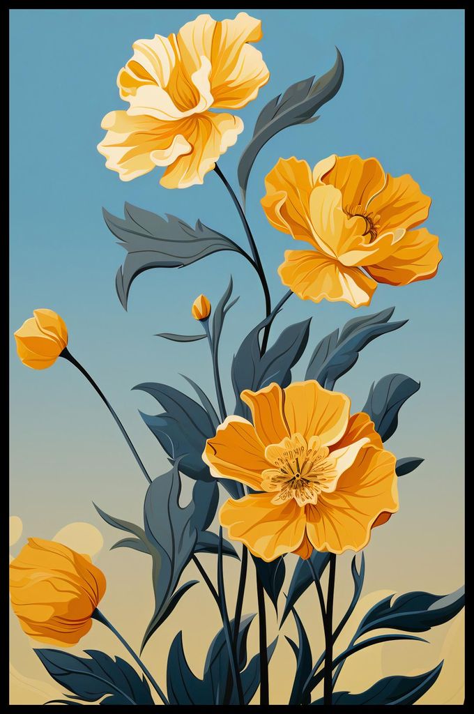 Plakat 56,6x86,4cm Goldene Blumenmorgen