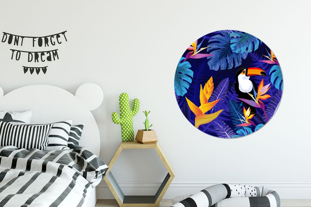 MuchoWow - Mauerkreis - Wandbilder - Runde Bild - Bild aus Aluminium - Schlafzimmer - Wohnzimmerdekoration - Wand Dekoration