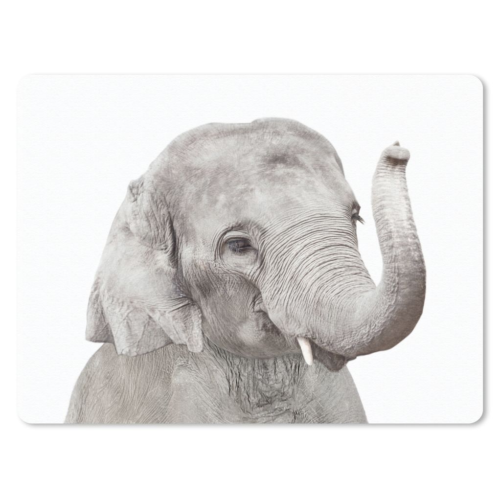 MuchoWow Mauspad Mousepad Elefant - Tiere - Grau - Natur 40x30 cm - Mousepads - Maus Mat - Pad - Mausunterlage - Anti Rutsch