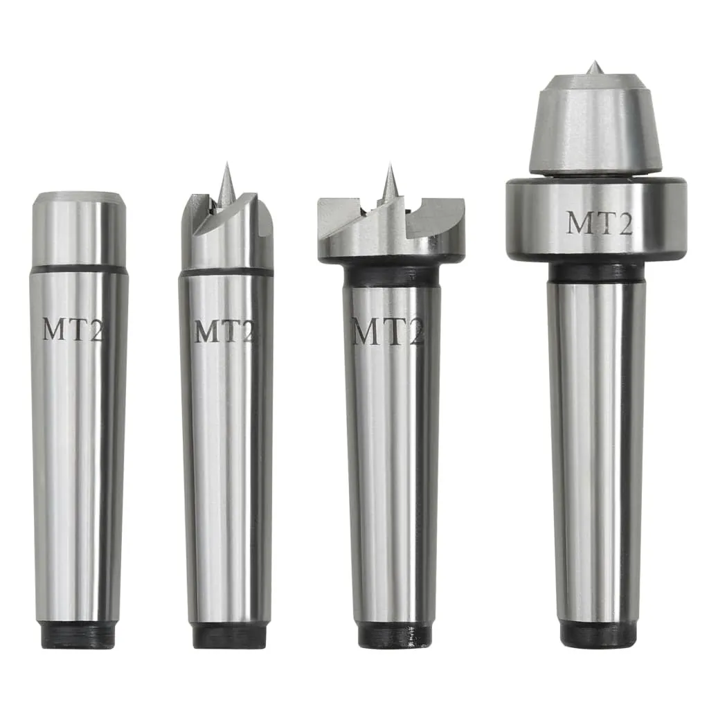 vidaXL Accessoires de tournage 4 pcs MT2 en acier robuste pour tour