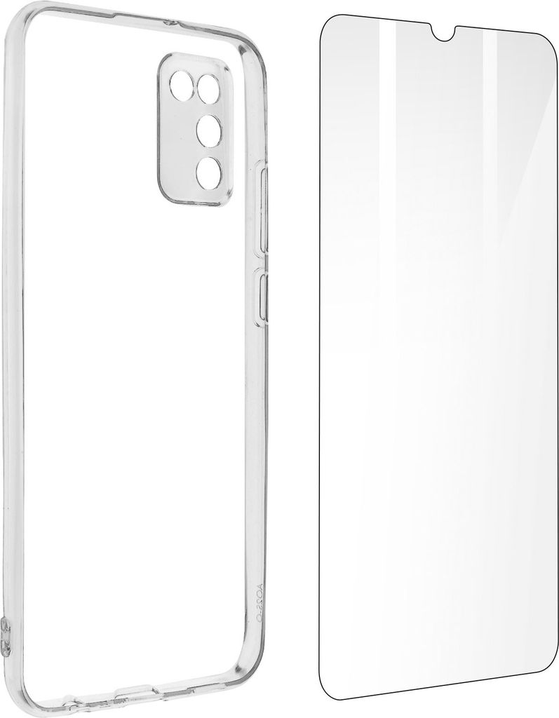 Avizar, 360° Schutz-Set für Samsung Galaxy A02s: Hülle + Folie, Transparent