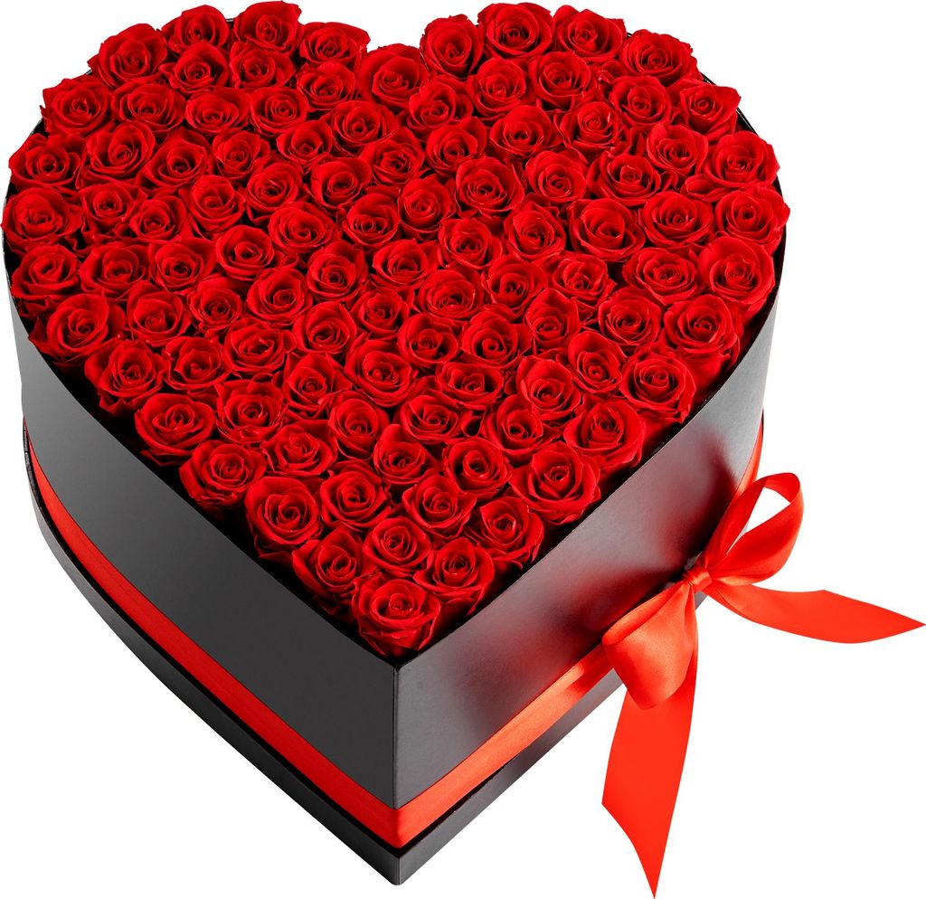 SucceBuy 100 pcs. Roses éternelles en forme de cœur boîte, Image du produit 