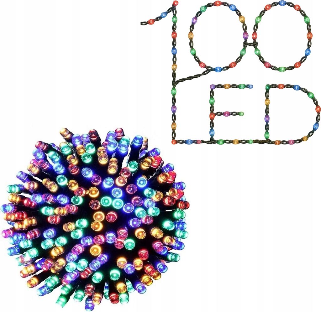 Weihnachtsbeleuchtung 100 Led Mehrfarbig 8M Ip44 Für Innen/Aussen