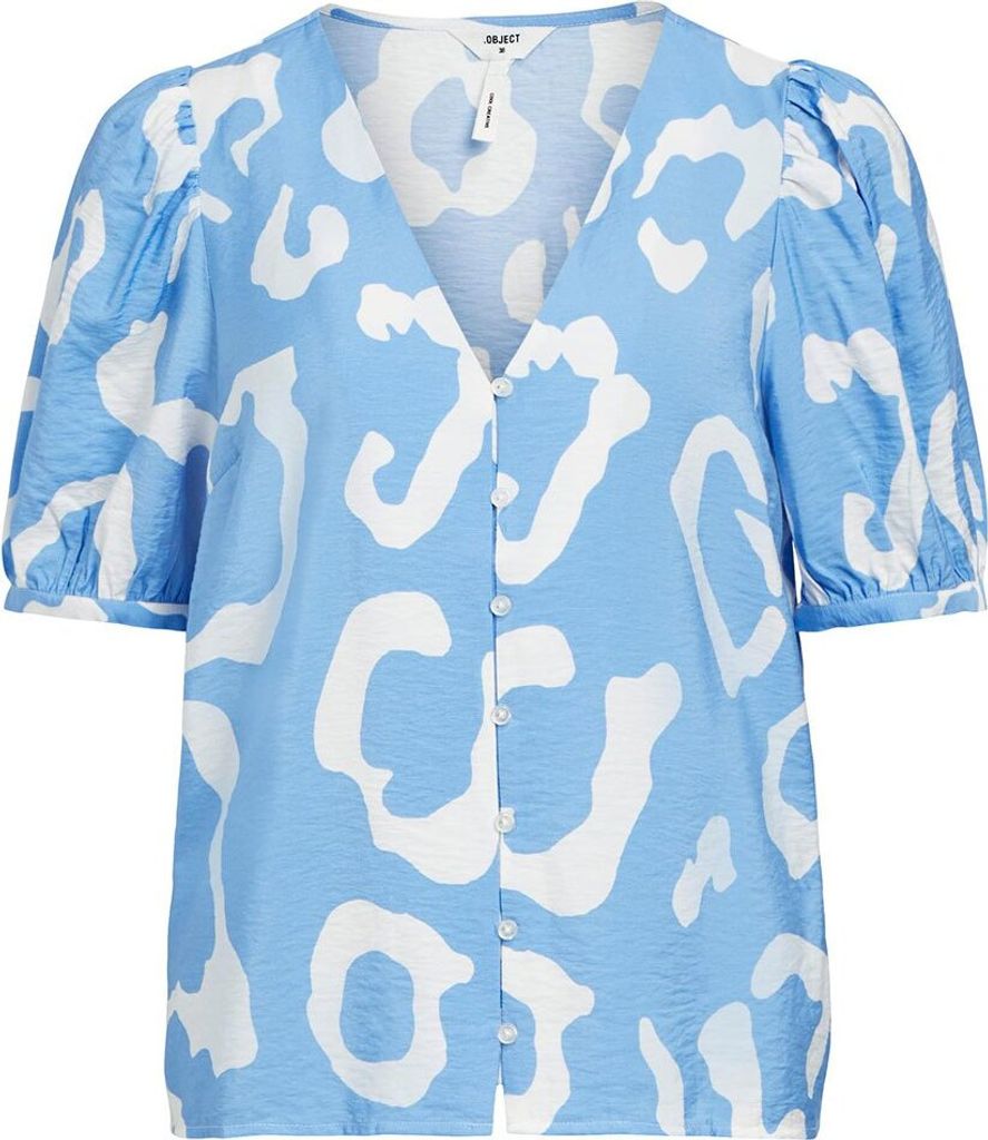 Object Jacira Kurzarm-bluse Blau 44 Frau Blau 44
