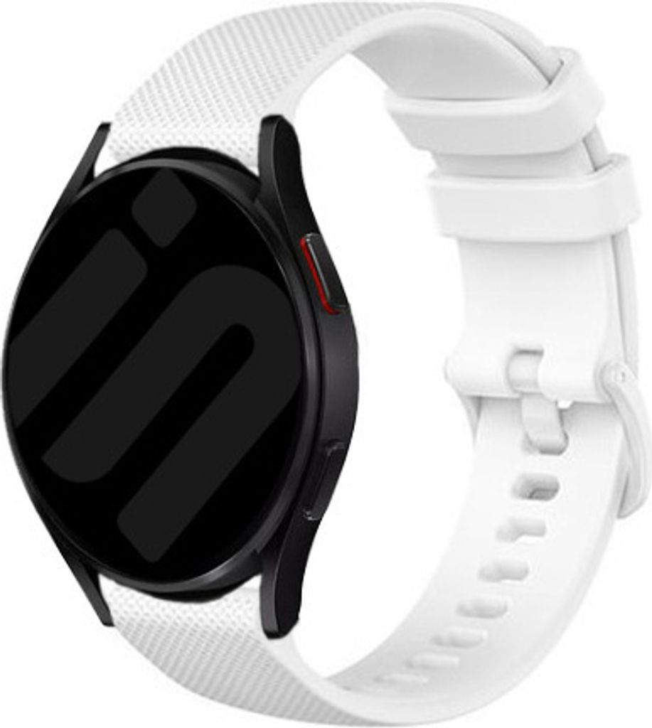 Strap-it Samsung Galaxy Watch 6 Classic 43mm Premium Silikon Armband (Weiß)