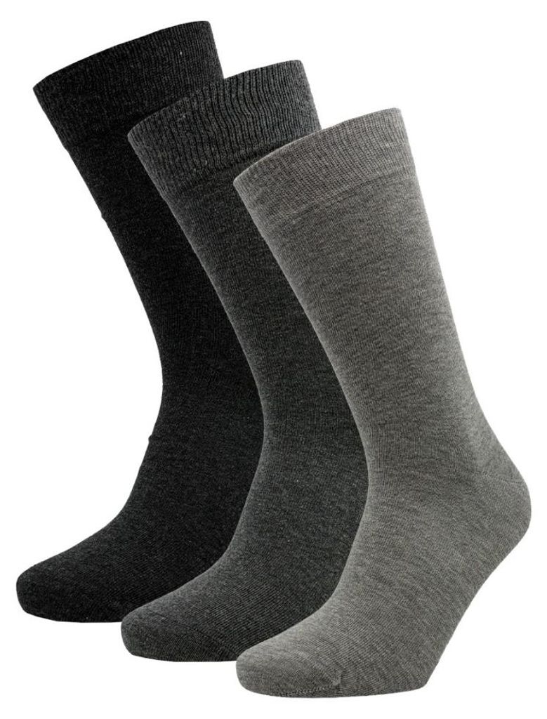 Damen Basics halbhohe Socken aus Baumwolle - Grau - 36-42 - 3 Paar