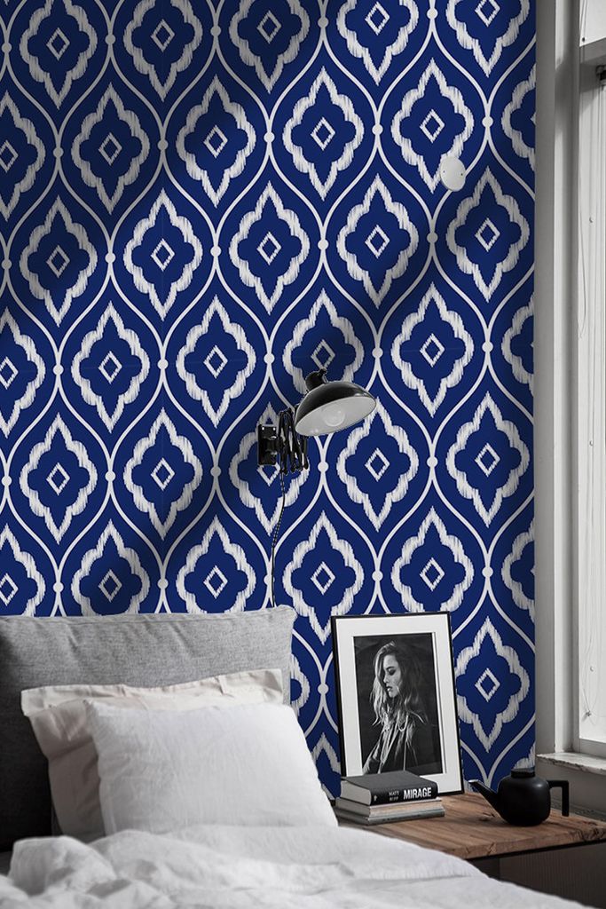 Coloray Fototapete 250x250 cm An Einer Wand Latex Latextapete - Porzellan Indigo Persisch ikatphoto