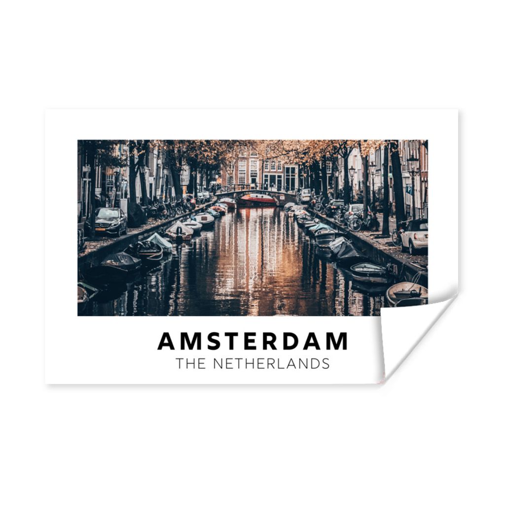 MuchoWow Poster Amsterdam - Niederlande - Wasser 90x60 cm - Schlafzimmer