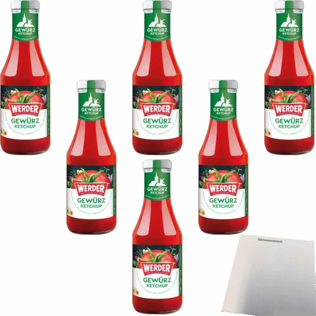 Werder Gewürz Ketchup 6er Pack (6x450ml Flasche) + usy Produktbild 