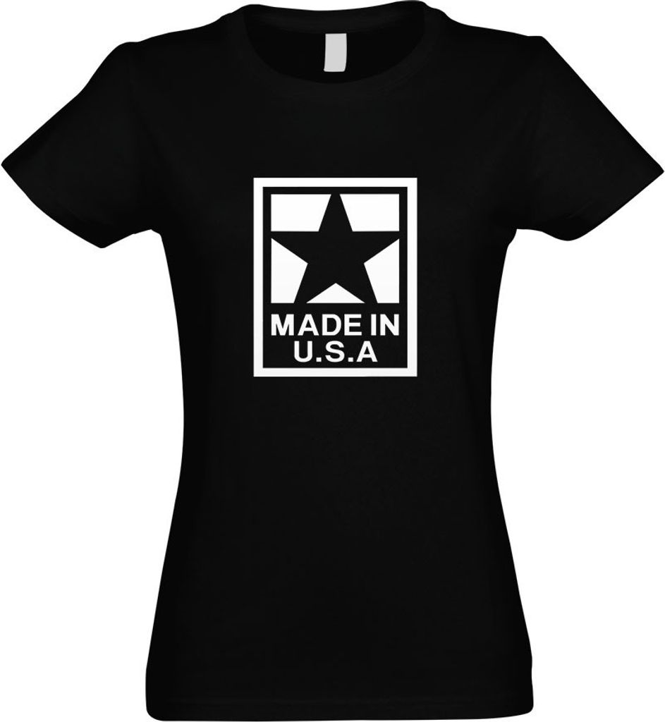 Kiwistar - T-Shirt tailliert - Damen - schwarz - USA Amerika - mit Motiv Bedruckt - Funshirt Design - Sport - Freizeit - Damen - M
