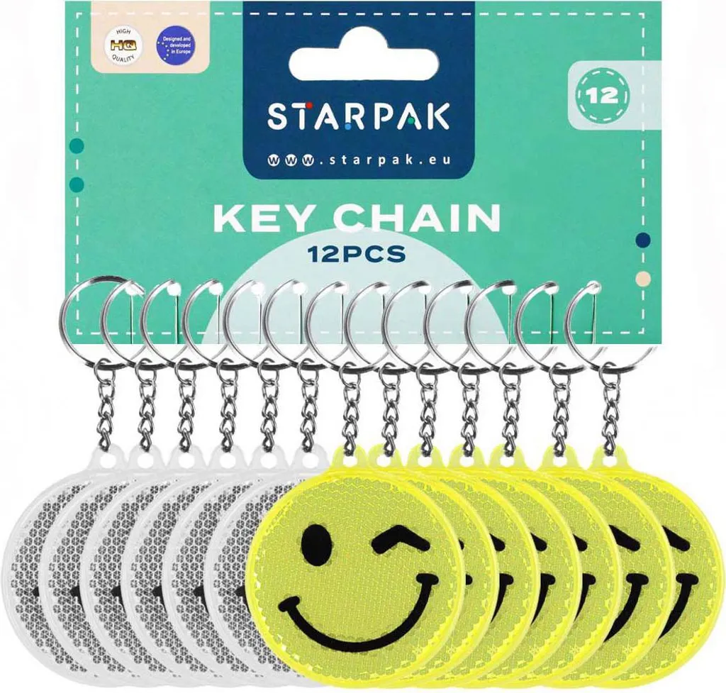 Sicurezza Bambini: Set 12 Ciondoli Riflettenti Smile per lo Zaino - 2