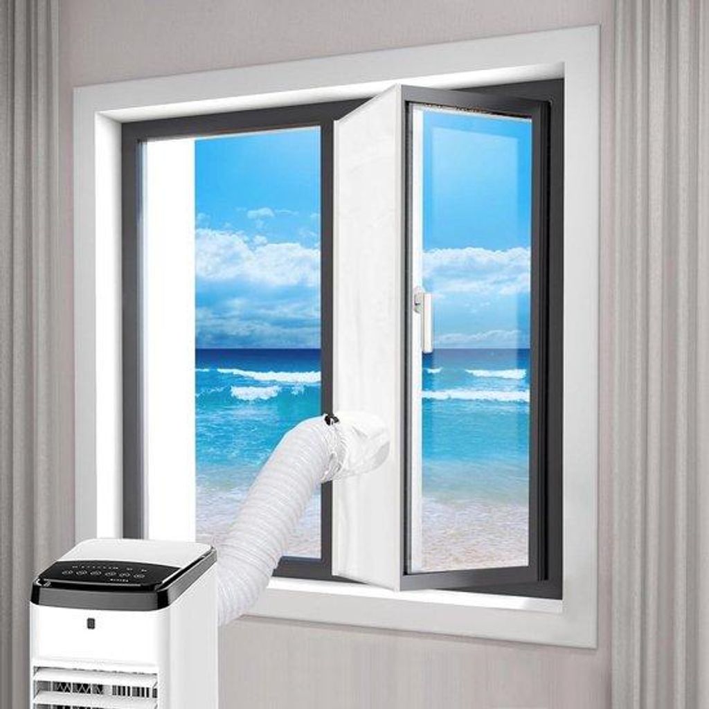 Mobiler Luftbefeuchter - 300 x 45 cm - Fensterkit mit Klettverschluss.