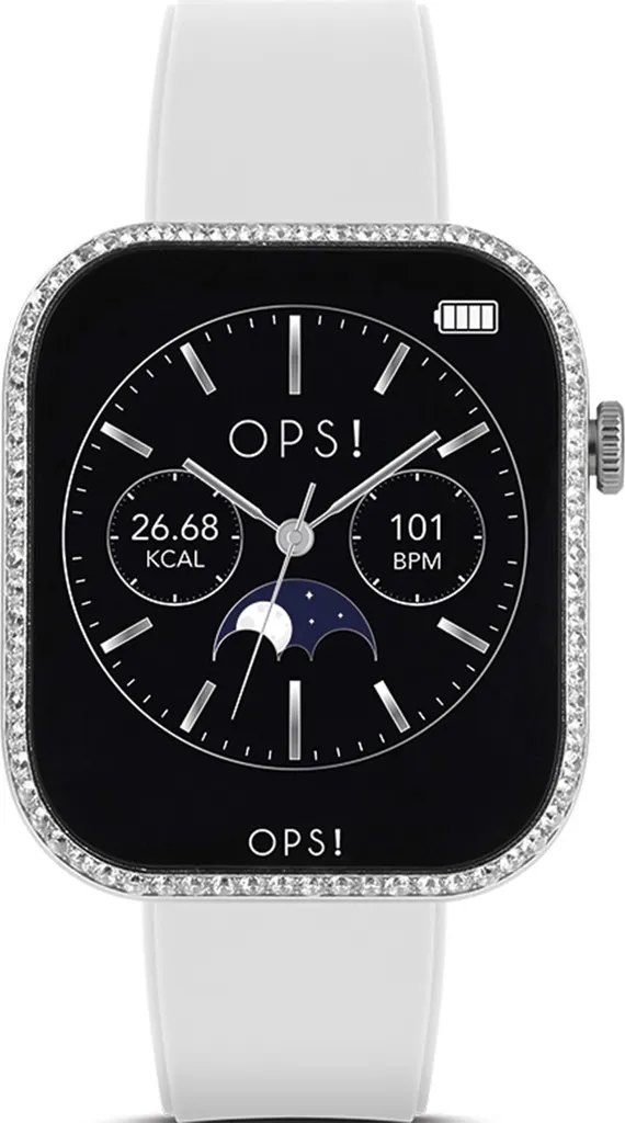 Smartwatch OPS! OPSSW-62 Silver: Sport e Stile con Cinturino Bianco