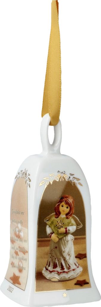 Goebel Glocke Jahresglocke 2022, Jahres-Editionen, Porzellan, Magical Winter Forest - metallic grün, 8 cm, 66505761