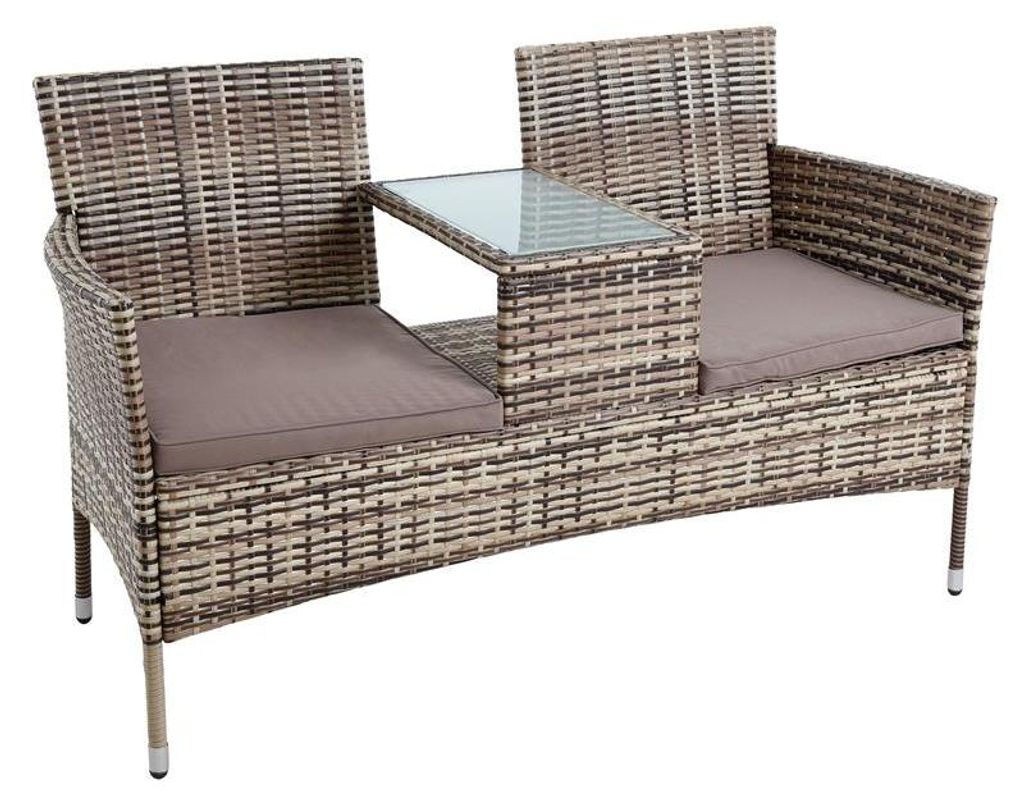 Polyrattan Gartenbank Sitzbank 2-Sitzer Gartenmöbel Produktbild 