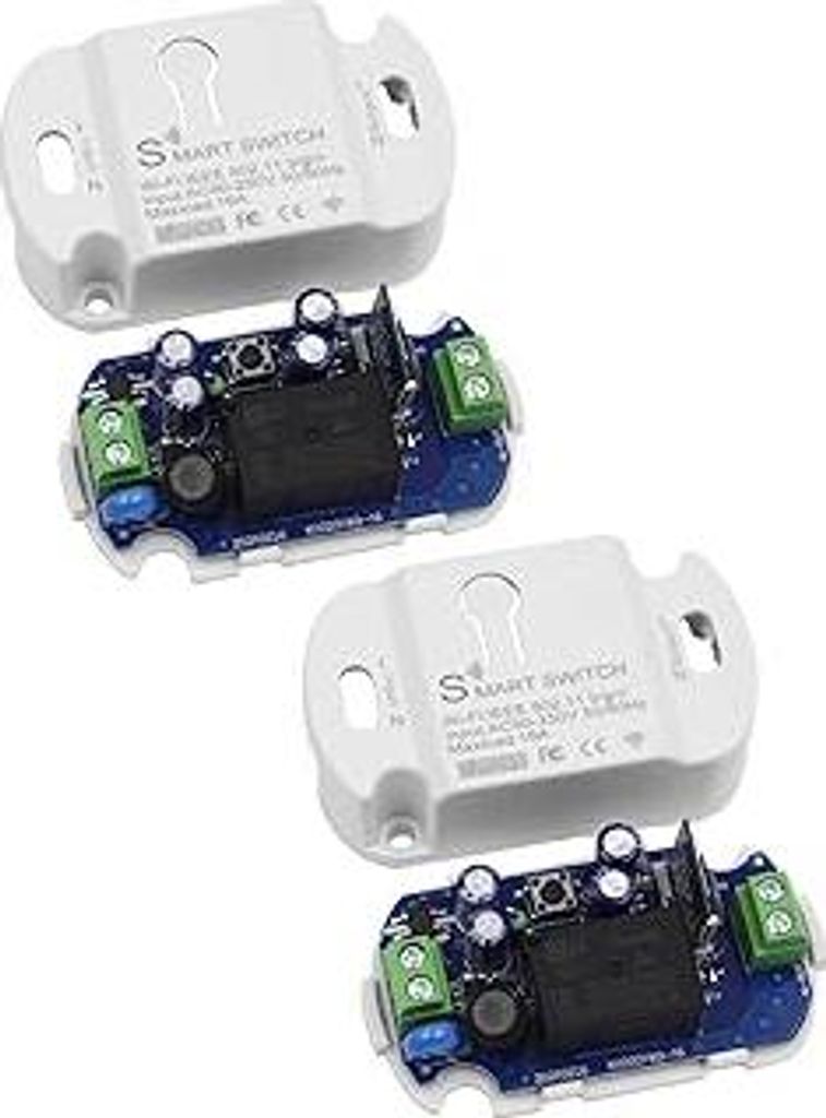 QIACHIP 16A WLAN Schalter Tuya Smart Life kabelloser WiFi Switch Lichtschalter Modul funktioniert Drahtloses Relais mit Alexa, Google Assistant DIY...
