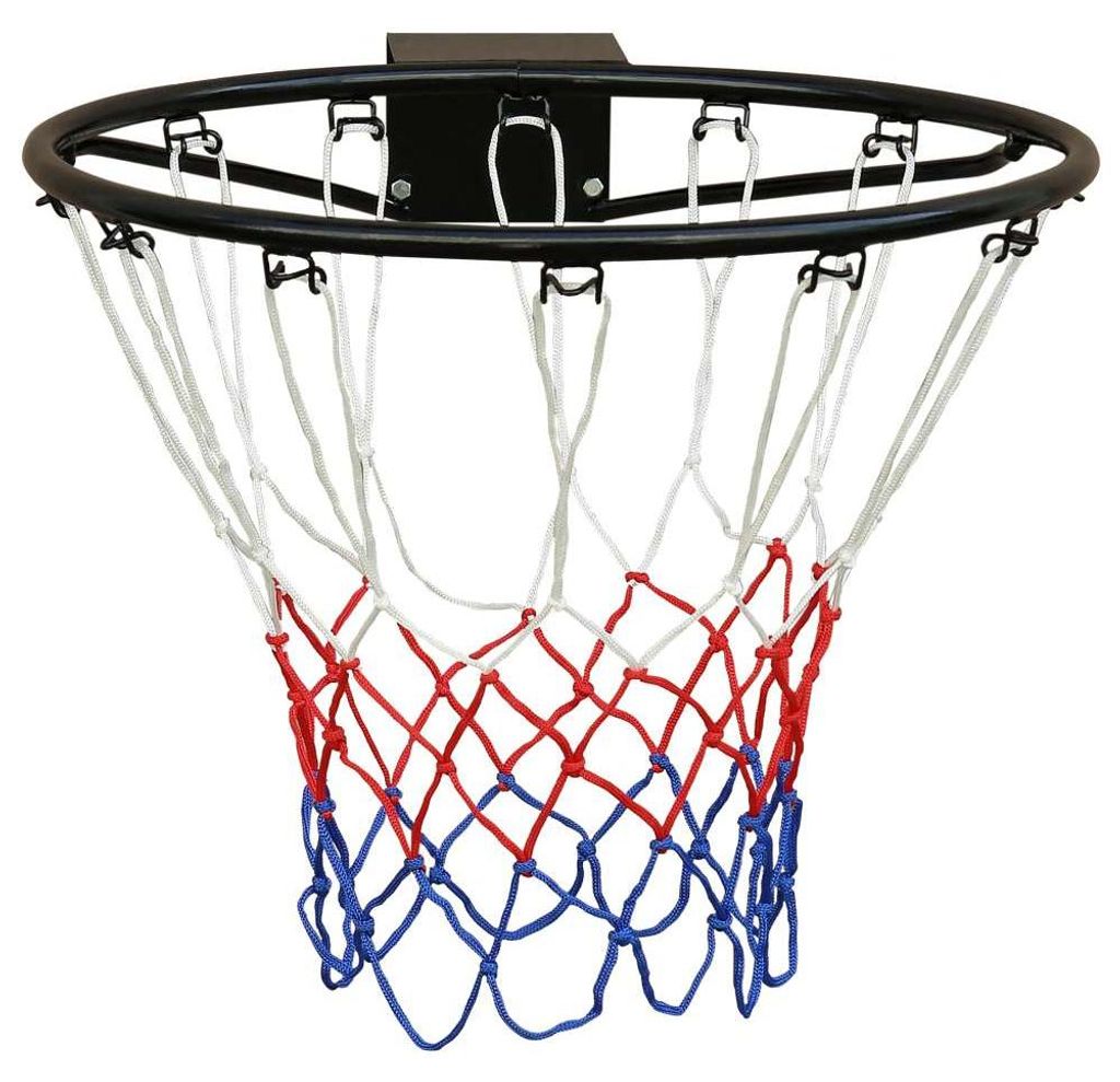 45cm Durchmesser Basketball-Ring, austauschbare Radfelge, mit Mesh, Wandmontage, wetterfeste Beschichtung, Indoor&Outdoor, schwarz