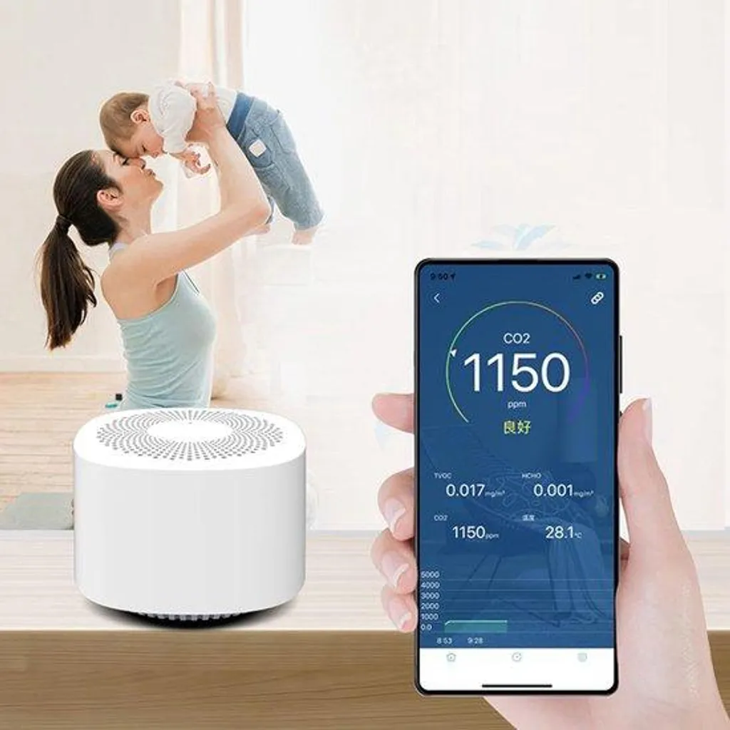 Moniteur de CO2 et détecteur de polluants COV avec écran LCD numérique Air