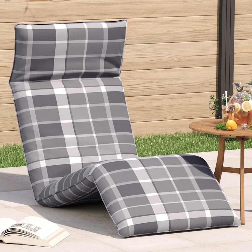 Maison Exclusive - Sonnenliege Klappbar Grau Karomuster 175x54x8,5cm Oxford-Gewebe